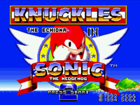 Knuckles in Sonic The Hedgehog 2 title Screen